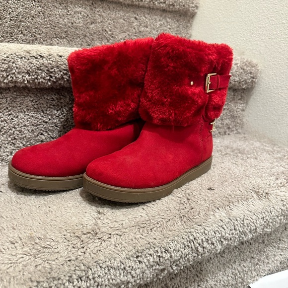 Guess Boots, Red with Faux Fur Top - Picture 2 of 3